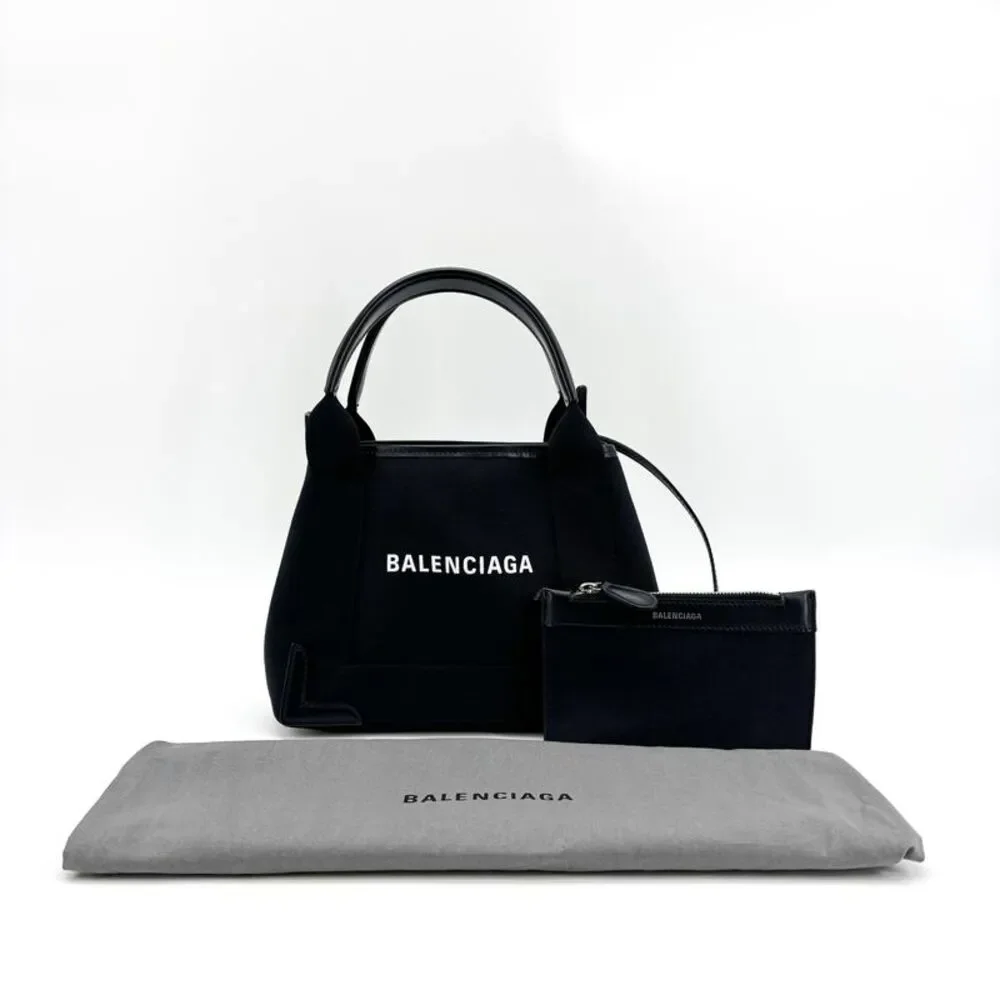Balenciaga Navy Cabas XS Canvas Tote Bag Black